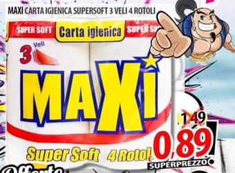 MAXI CARTA IGIENICA SUPERSOFT 3 VELI 4 ROTOLI