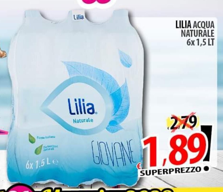 Il Genio Supermercato LILIA ACQUA NATURALE 6x 1,5 LT offerta