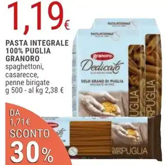 PASTA INTEGRALE 100% PUGLIA GRANORO 500 g