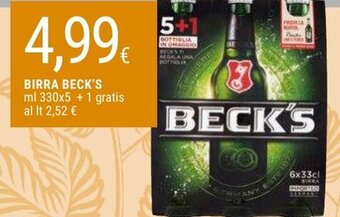 BIRRA BECK'S ml 330x5 + 1 gratis