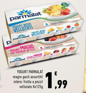Conad YOGURT PARMALAT magro gusti assortiti/ intero: frutta a pezzi/ vellutato 8x125g offerta