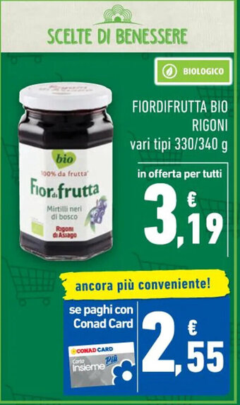 FIORDIFRUTTA BIO RIGONI vari tipi 330/340 g