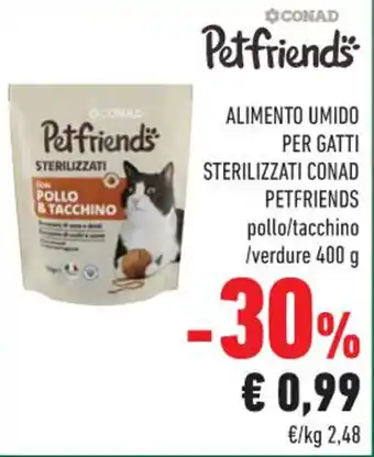 ALIMENTO UMIDO PER GATTI STERILIZZATI CONAD PETFRIENDS 400 g