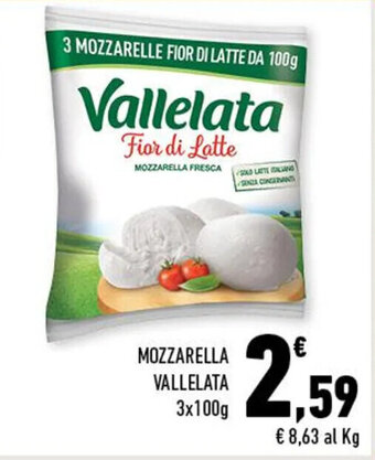 Conad MOZZARELLA VALLELATA 3x100g offerta