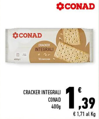 Conad CRACKER INTEGRALI CONAD 400g offerta
