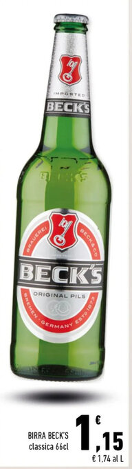 Conad BIRRA BECK'S classica 66cl offerta
