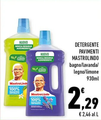 Conad DETERGENTE PAVIMENTI MASTROLINDO bagno/lavanda/ legno/limone 930ml offerta