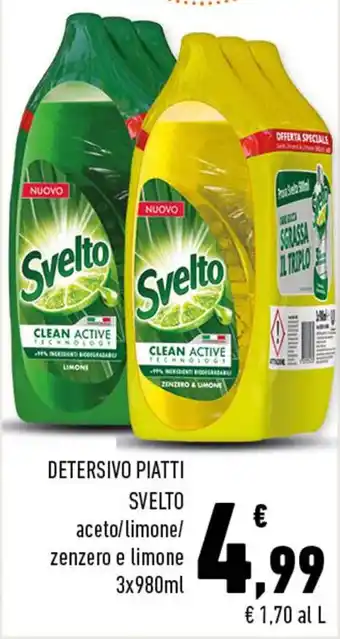 Conad DETERSIVO PIATTI SVELTO aceto/limone/ zenzero e limone 3x980ml offerta