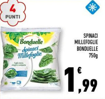 Conad SPINACI MILLEFOGLIE BONDUELLE 750g offerta