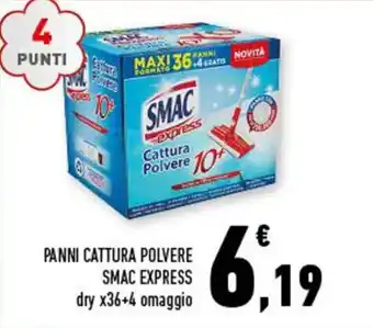 Conad PANNI CATTURA POLVERE SMAC EXPRESS dry x36+4 omaggio offerta
