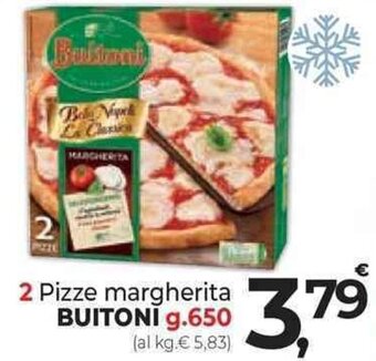 2 Pizze margherita BUITONI g.650