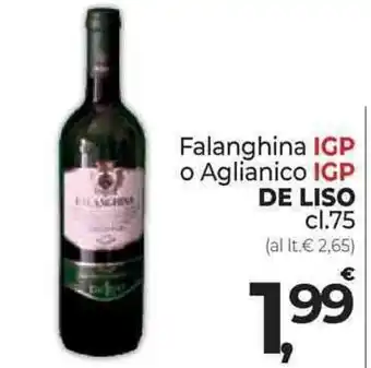 Falanghina IGP o Aglianico IGP DE LISO 75 cl