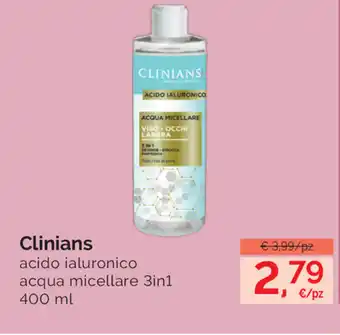 Prodet Clinians Acido ialuronico acqua micellare 3in1 400ml offerta