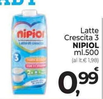 Supermercati Dok Latte Crescita 3 NIPIOL ml.500 offerta