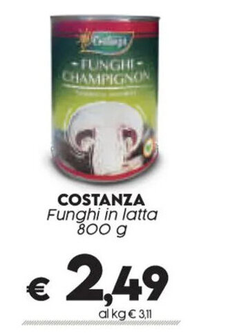 Crai COSTANZA Funghi in latta 800 g offerta
