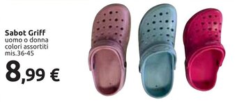 Carrefour Sabot Griff uomo o donna colori assortiti mis.36-45 offerta