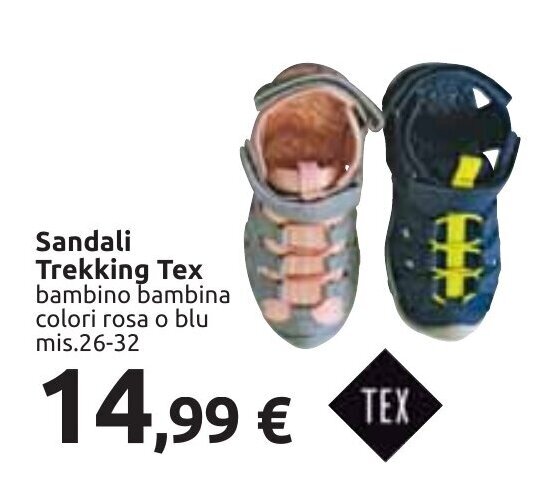 Carrefour Sandali Trekking Tex bambino mis.26-32 offerta