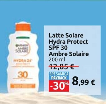 Carrefour Latte Solare Hydra Protect SPF 30 Ambre Solaire 200 ml offerta