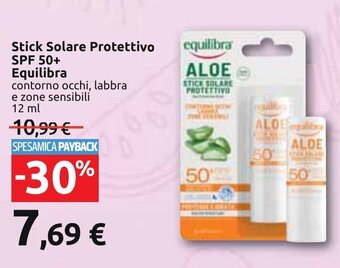 Carrefour STICK SOLARE PROTETTIVO SPF 50+ Equilibra 12 ml offerta