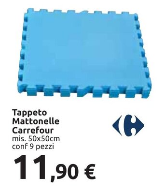 Carrefour Tappeto Mattonelle Carrefour mis. 50x50cm conf 9 pezzi offerta