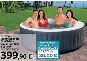 Carrefour Piscina Idromassaggio Gonfiabile Lay-Z-Spa Baja Bestway offerta