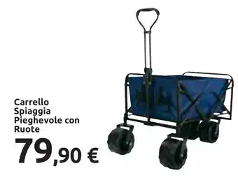 Carrefour Carrello Spiaggia Pieghevole con Ruote offerta