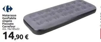Materasso Gonfiabile singolo Floccato Carrefour mis. 76x185x22