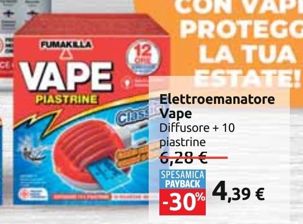 Carrefour Elettroemanatore Vape Diffusore + 10 offerta