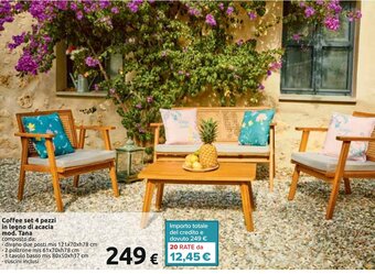 Carrefour Coffee set 4 pezzi in legno di acacia mod. Tana offerta