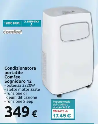 Carrefour Condizionatore portatile Comfee Sognidoro 12 offerta
