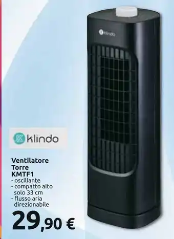 Carrefour klindo Ventilatore Torre KMTF1 offerta