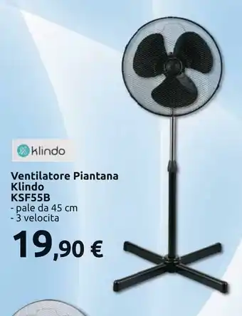 Carrefour klindo Ventilatore Piantana KSF55B offerta
