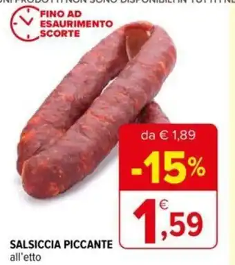 Iperal SALSICCIA PICCANTE all'etto offerta