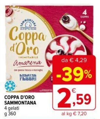 Iperal COPPA D'ORO SAMMONTANA 4 gelati g 360 offerta