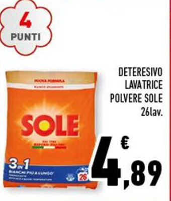 Conad DETERESIVO LAVATRICE POLVERE SOLE 26lav. offerta