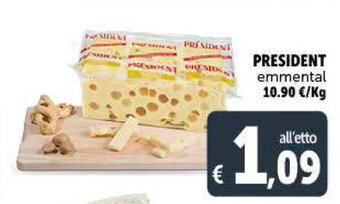 Deco Supermercati PRESIDENT emmental offerta