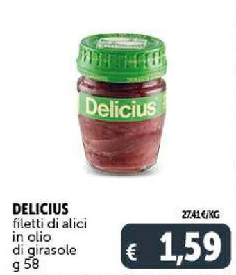Deco Supermercati DELICIUS filetti di alici in olio di girasole g 58 offerta