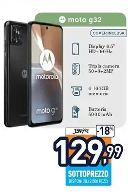 Unieuro Motorola moto g32 16,5 cm (6.5) doppia sim android 12 4g usb tipo-c 4 gb 64 gb 5000 mah argento offerta