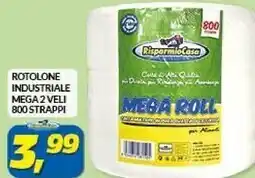 Risparmiocasa - rotolone industriale mega 2 veli 800 strappi