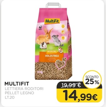 Multifit - lettiera roditori pellet legno lt.20