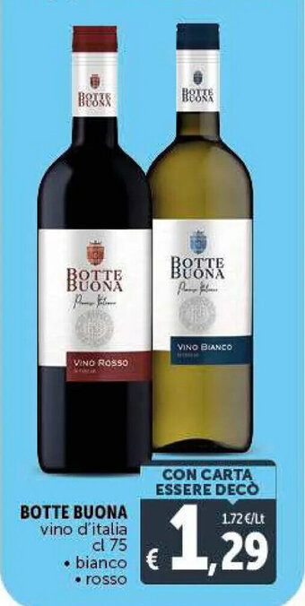 Deco Supermercati BOTTE BUONA vino d'italia cl 75 offerta