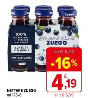 Iperal NETTARE ZUEGG ml 125x6 offerta