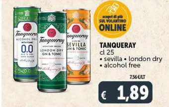 Deco Supermercati TANQUERAY cl 25 offerta