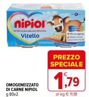 Iperal OMOGENEIZZATO DI CARNE NIPIOL g 80 x 2 offerta