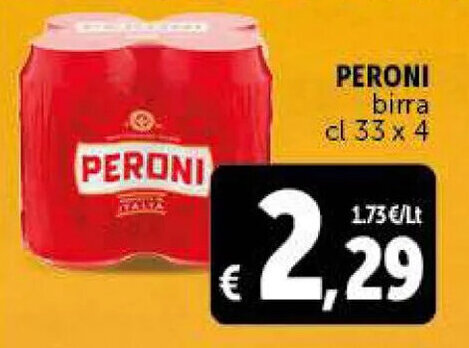 Deco Supermercati PERONI birra cl 33 x 4 offerta