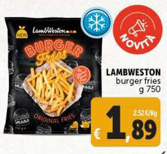 LAMBWESTON burger fries g 750