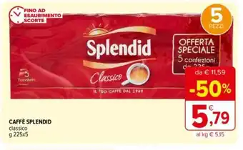Iperal CAFFÈ SPLENDID classico g 225x5 offerta
