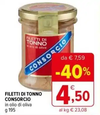 Iperal FILETTI DI TONNO CONSORCIO g 195 offerta
