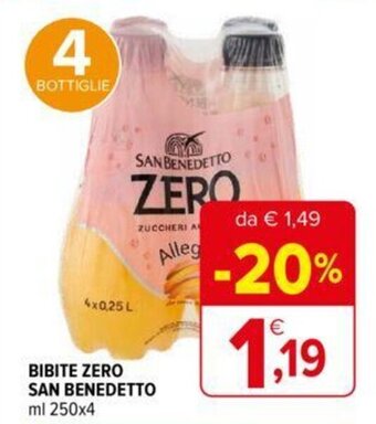 Iperal BIBITE ZERO SAN BENEDETTO ml 250x4 offerta