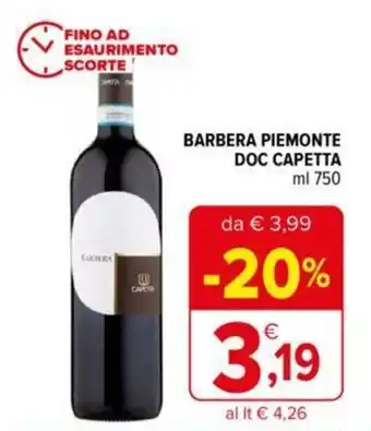 BARBERA PIEMONTE DOC CAPETTA 750 ml